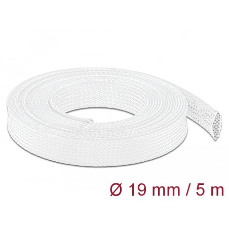 Geflechtschlauch dehnbar 5 m x 19 mm weiß