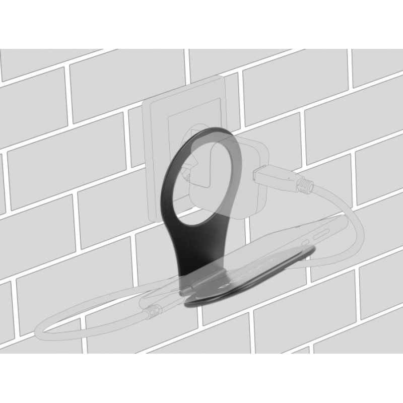 DeLOCK Support de chargement de téléphone mobile pour prise d’alimentation, noir