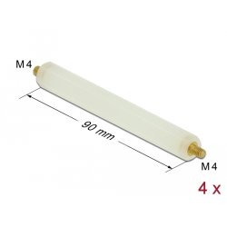 DeLOCK Entretoise M4 x M4, hexagonale, externe / externe, 90 mm, écrue, 4 unités