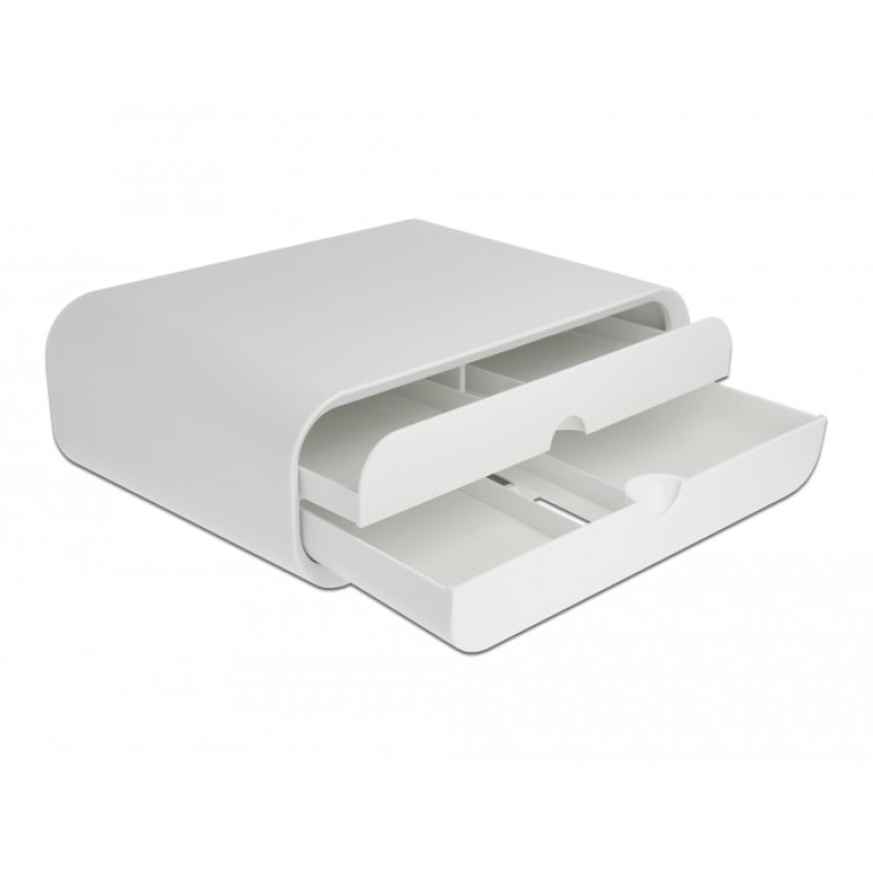 DeLOCK Monitor Stand with two Drawers white