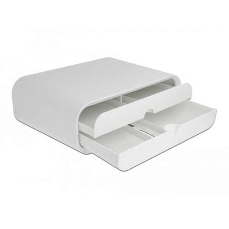 DeLOCK Monitor Stand with two Drawers white