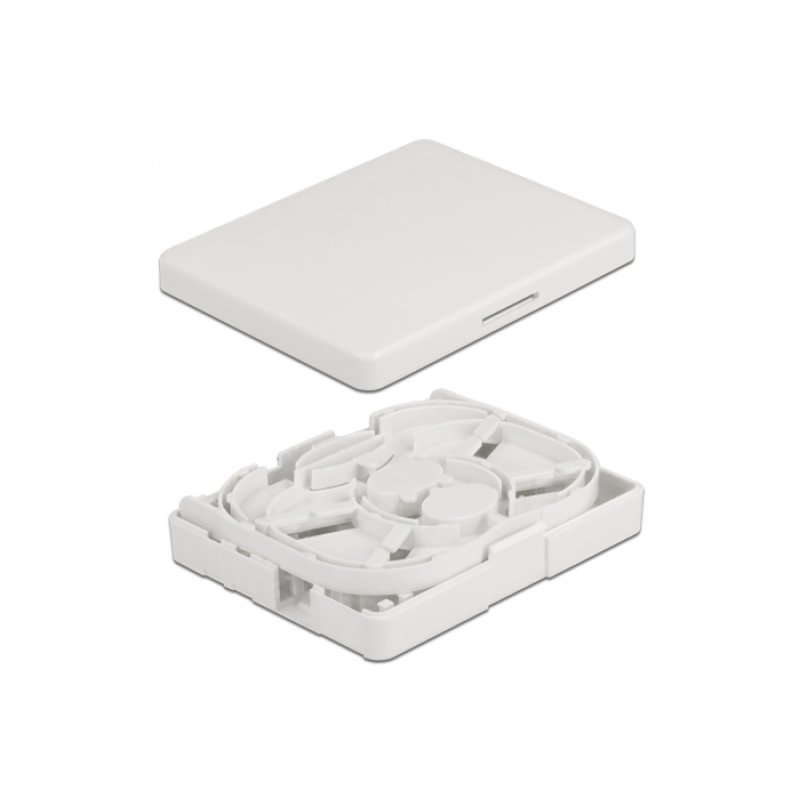 DeLOCK Boitier de connexion de fibre optique à montage mural pour 2 x SC Simplex ou LC Duplex, blanc