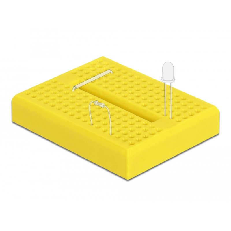 DeLOCK Mini-plaque expérimentale 170 contacts, jaune