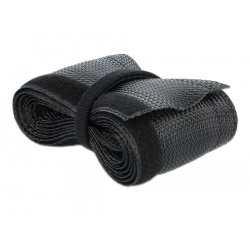 DeLOCK Braided Sleeving with Hook-and-Loop Fastener 5 m x 32 mm black
