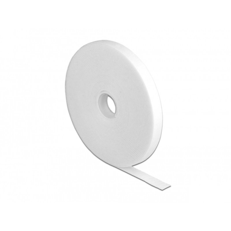 Klettband auf Rolle L 10 m x B 13 mm weiß