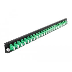 DeLOCK Panneau frontal de boitier d’épissure 19″, 24 ports LC Duplex ,vert