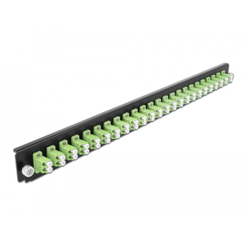 DeLOCK Panneau frontal de boitier d’épissure 19″, 24 ports LC Duplex ,vert citron