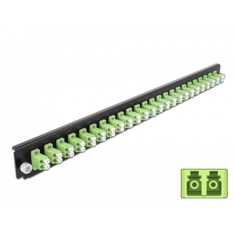 DeLOCK 19″ Splice Box Front Panel 24 port LC Duplex limegreen