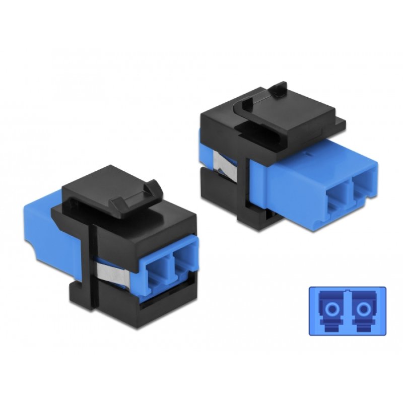 DeLOCK Module Keystone LC Duplex femelle à LC Duplex femelle bleu / noir