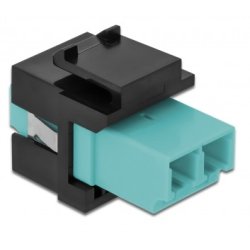 DeLOCK Keystone Module LC Duplex female to LC Duplex female aqua / black