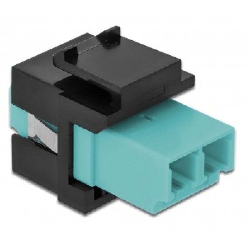 Keystone Modul LC Duplex Buchse zu LC Duplex Buchse aqua / schwarz