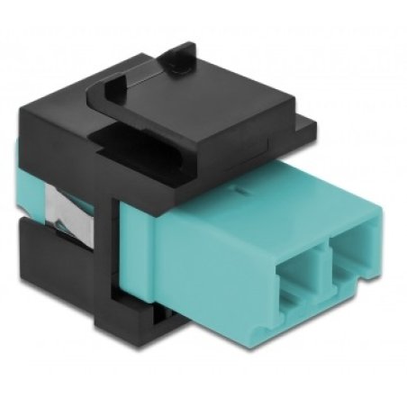 Keystone Modul LC Duplex Buchse zu LC Duplex Buchse aqua / schwarz