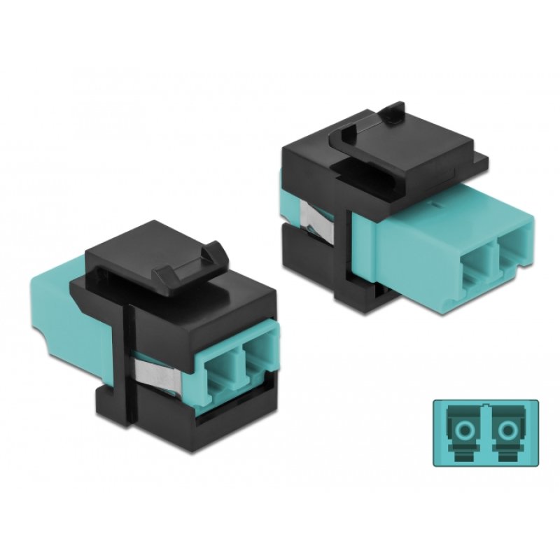 DeLOCK Module Keystone LC Duplex femelle à LC Duplex femelle aqua / noir