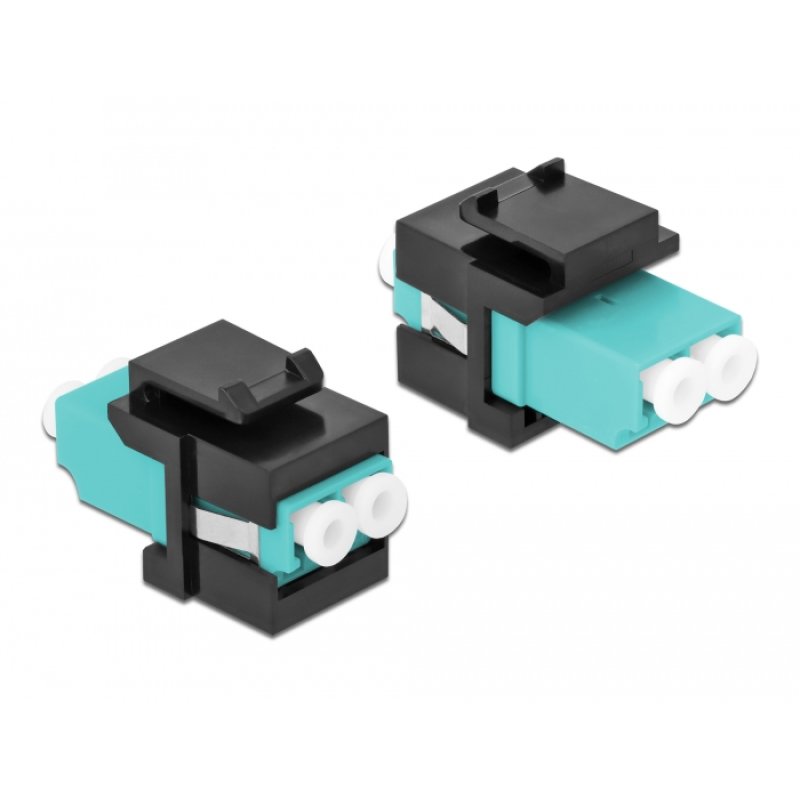 DeLOCK Keystone Module LC Duplex female to LC Duplex female aqua / black