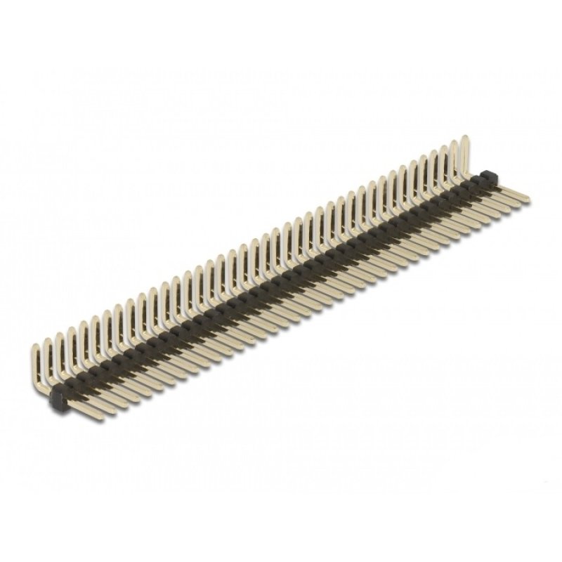Stiftleiste 40 Pin, Rastermaß 1,27 mm, 1-reihig, gewinkelt, 5 Stück