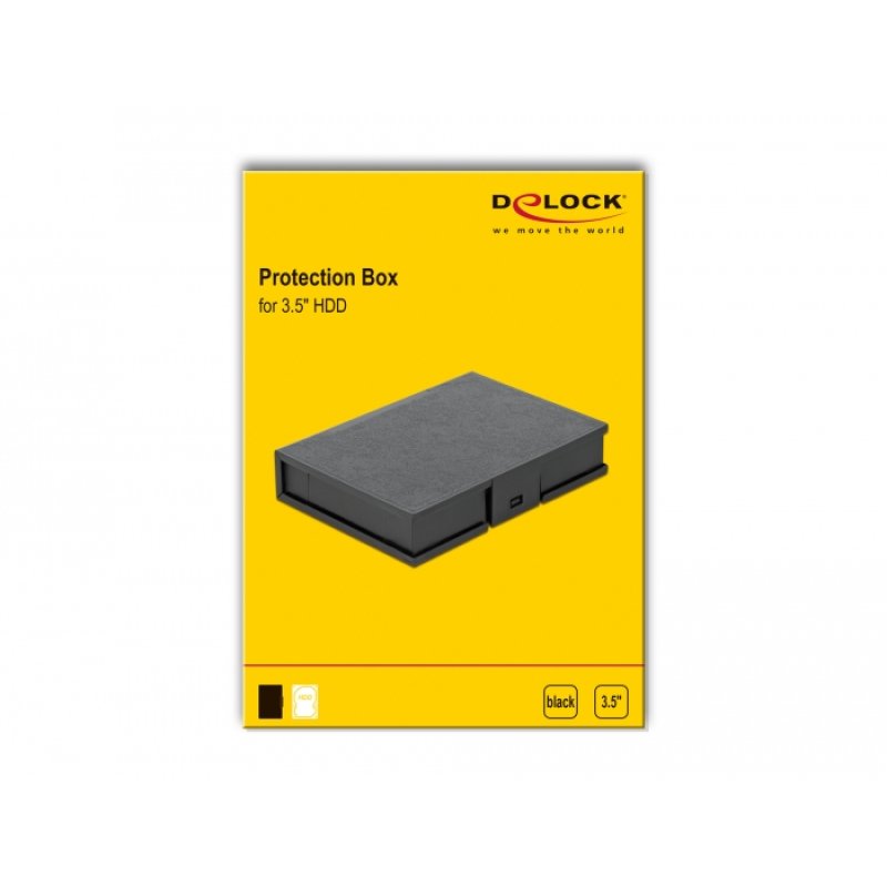 DeLOCK Boite de protection pour HDD 3.5″, noir