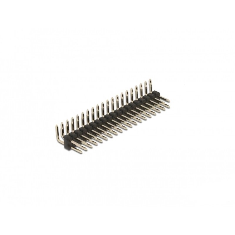 DeLOCK Barrette de 20 broches, écartement 2,54 mm, 2 rangée, angulée, 5 unités