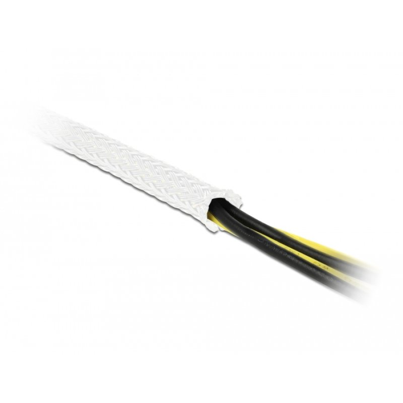 DeLOCK Manchon tressé étirable blanc 10 m x 19 mm