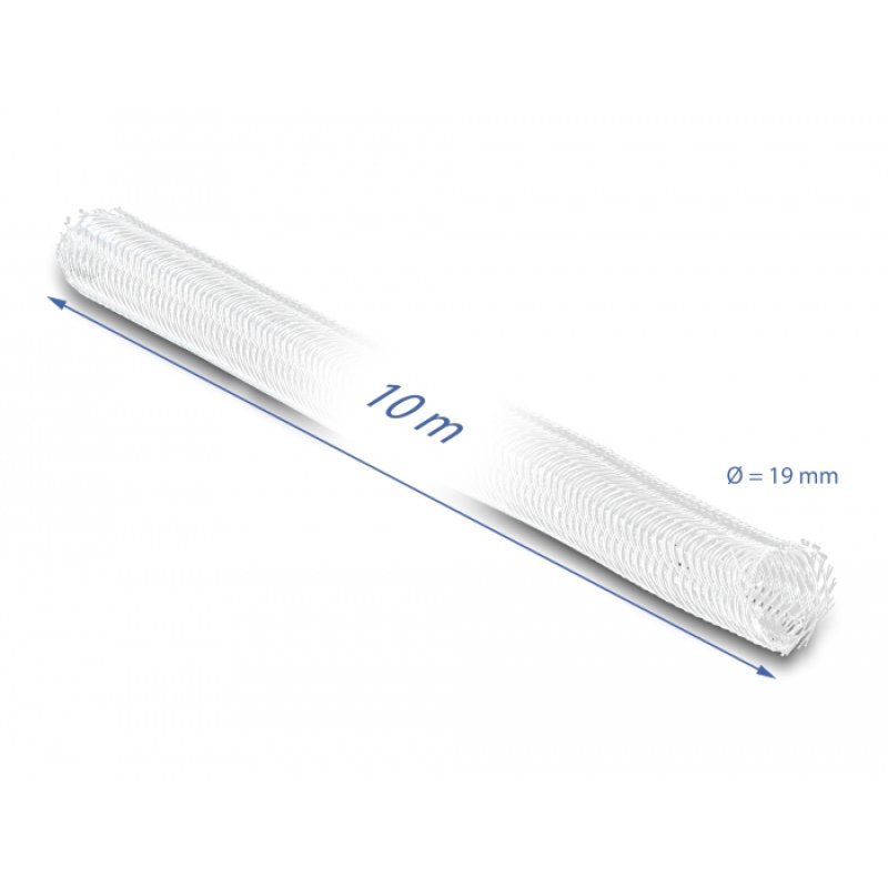 DeLOCK Manchon tressé autofermant 10 m x 19 mm, blanc