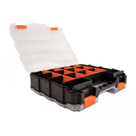 DeLOCK Sorting box with 34 compartments 320 x 270 x 80 mm orange / black