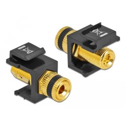DeLOCK Borne de connexion de module Keystone écrou fileté noir / noir
