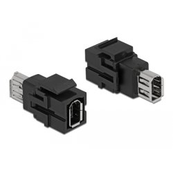 DeLOCK Keystone Module FireWire 6 pin female to FireWire 6 pin female black