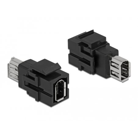 Keystone Modul FireWire 6 Pin Buchse zu FireWire 6 Pin Buchse schwarz