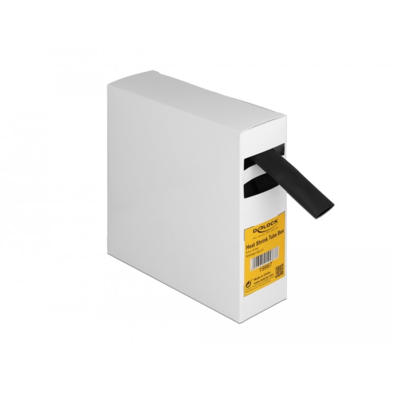 DeLOCK Heat shrink tube Box, with inside adhesive, shrinkage ratio 3:1, 5 m x 15 mm black