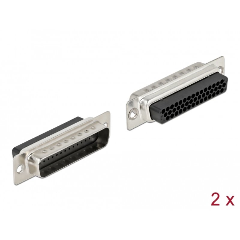 D-Sub HD 44 Pin Crimp Stecker, Metall, 2 Stück