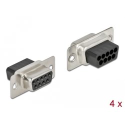 D-Sub 9 Pin Crimp Buchse, Metall, 4 Stück