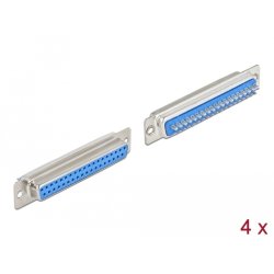 DeLOCK D-Sub 37 broches, femelle, métal, version à souder, 4 pièces