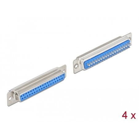 DeLOCK D-Sub 37 pin female metal, solder version, 4 pieces