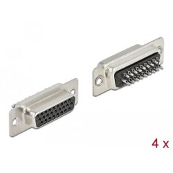 DeLOCK D-Sub HD 26 pin female metal, solder version, 4 pieces