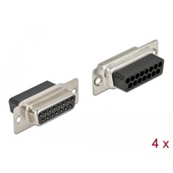 DeLOCK D-Sub 15 pin crimp female, metal, 4 pieces