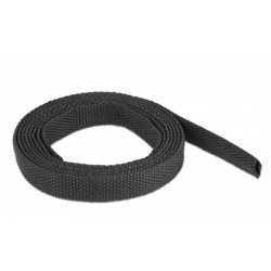 DeLOCK Fabric heat shrink tube 2 m x 6 mm shrinkage ratio 2:1 black