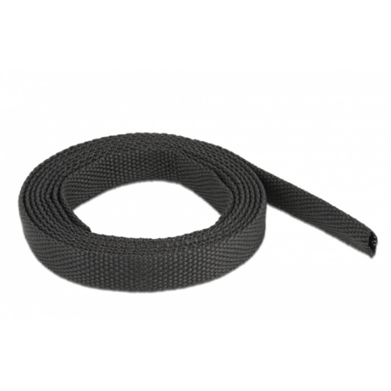 DeLOCK Fabric heat shrink tube 2 m x 6 mm shrinkage ratio 2:1 black