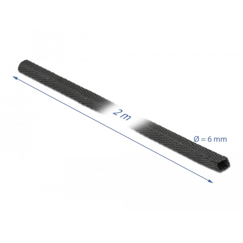 Gewebeschrumpfschlauch 2 m x 6 mm Schrumpfungsrate 2:1 schwarz