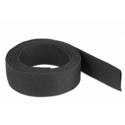 DeLOCK Manchon en tissu thermorétractable, 2 m x 16 mm, taux de rétraction 2:1, noir