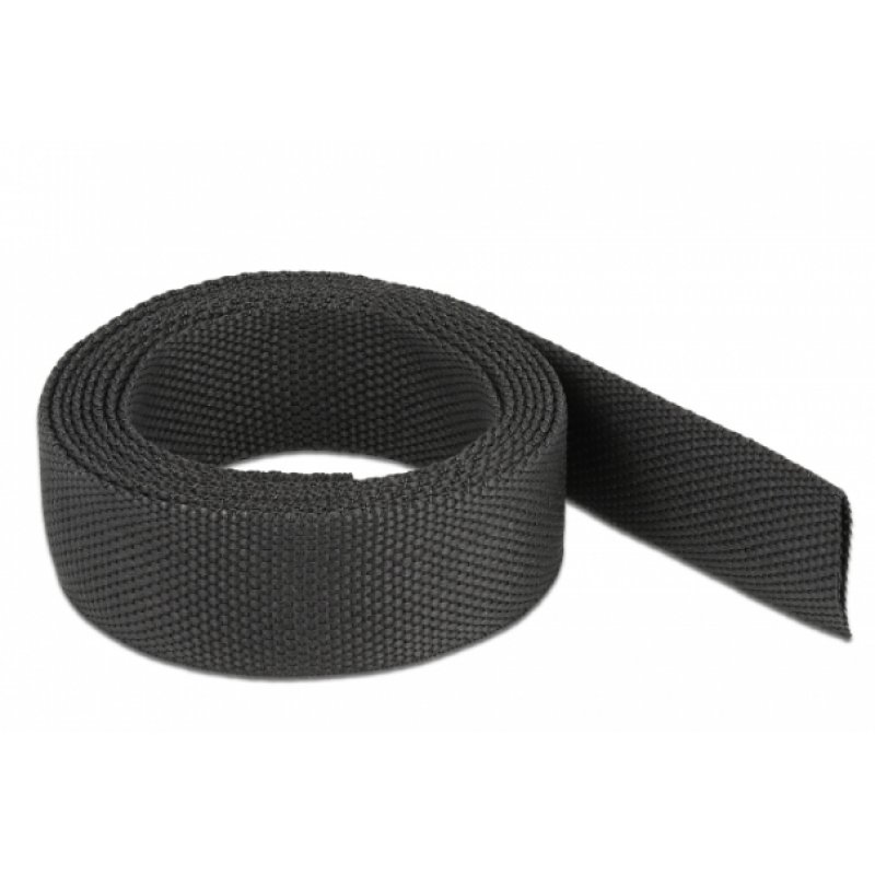 DeLOCK Fabric heat shrink tube 2 m x 16 mm shrinkage ratio 2:1 black