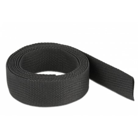 DeLOCK Fabric heat shrink tube 2 m x 16 mm shrinkage ratio 2:1 black