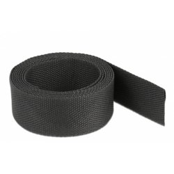 DeLOCK Manchon en tissu thermorétractable, 2 m x 20 mm, taux de rétraction 2:1, noir