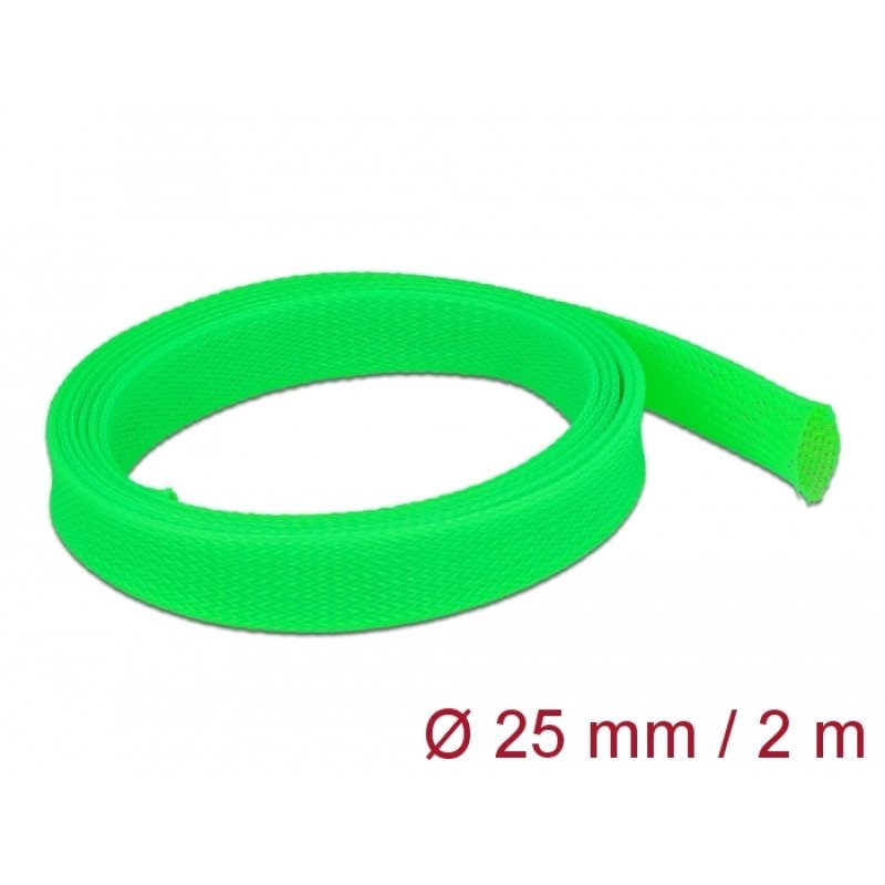 DeLOCK Manchon tressé étirable 2 m x 25 mm vert