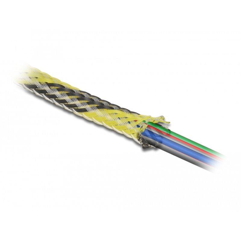 DeLOCK Braided Sleeve stretchable 2 m x 38 mm black-yellow