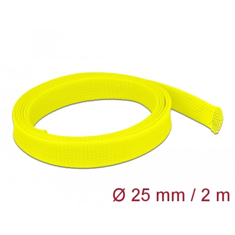 DeLOCK Braided Sleeve stretchable 2 m x 25 mm yellow
