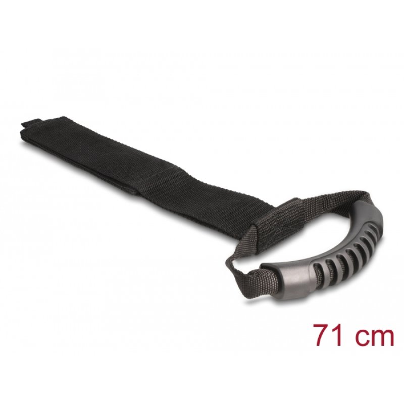 DeLOCK Sangle de transport avec attache de bande scratch L 710 x l 50 mm, noir, 2 unités