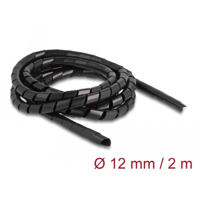DeLOCK Gaine flexible spiralée 2 m x 12 mm, noir