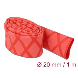 DeLOCK Heat Shrink Tube X-pattern non-slip 1 m x 20 mm red