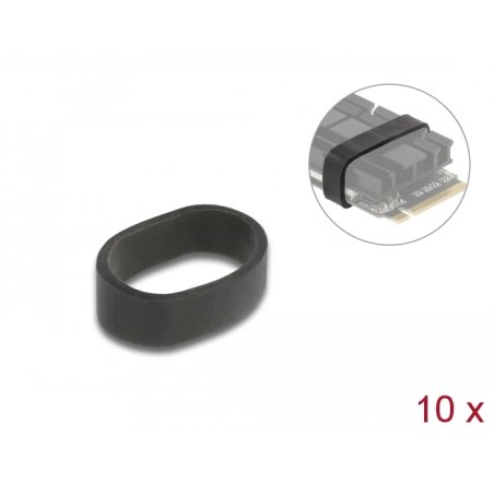 DeLOCK Rubber Ring for Mounting of M.2 SSD and Heat Sink black 10 pieces