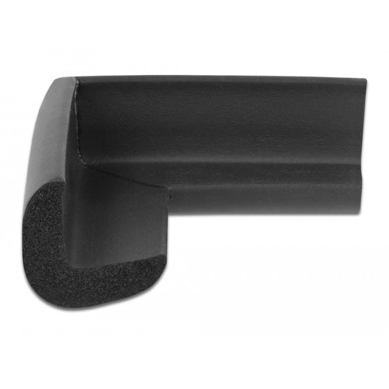 DeLOCK Protection de rebord en mousse, autoadhésive, 56 x 56 x 22 mm, noire