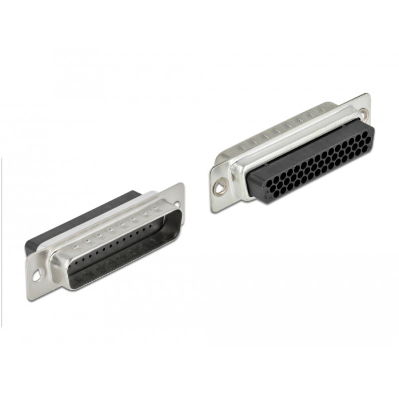 D-Sub HD 44 Pin Crimp Stecker zu 2 x RJ45 Buchse mit Montagesatz beige